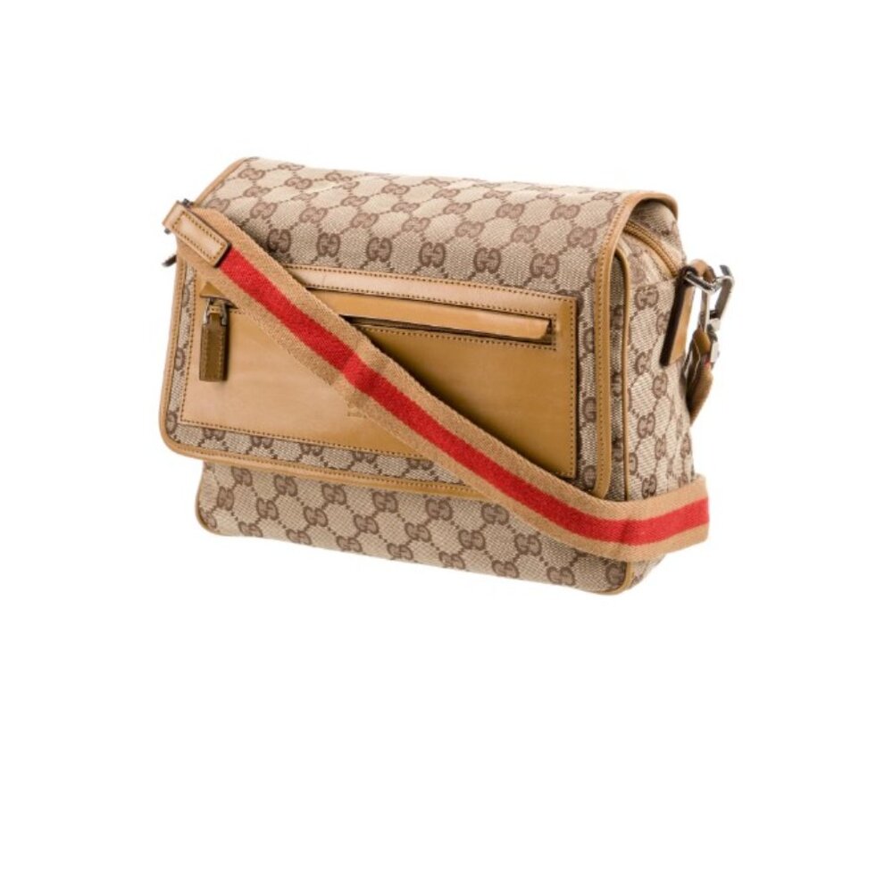 Gucci GG Canvas Front Flap Crossbody Messenger Bag